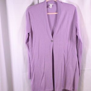J. Jill Purple Single Button V-Neck Cardigan Women's‎ Small
